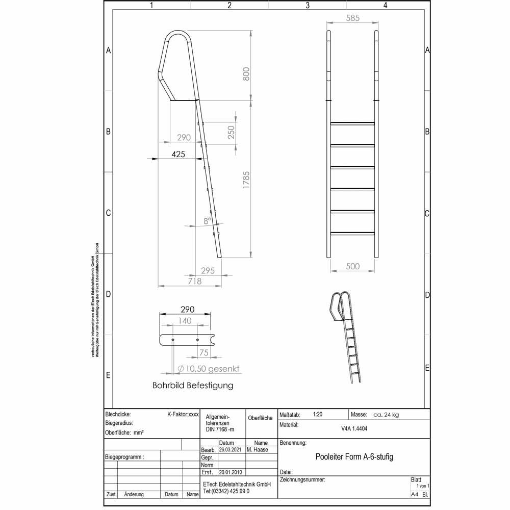 Poolleiter-A6-technische Daten