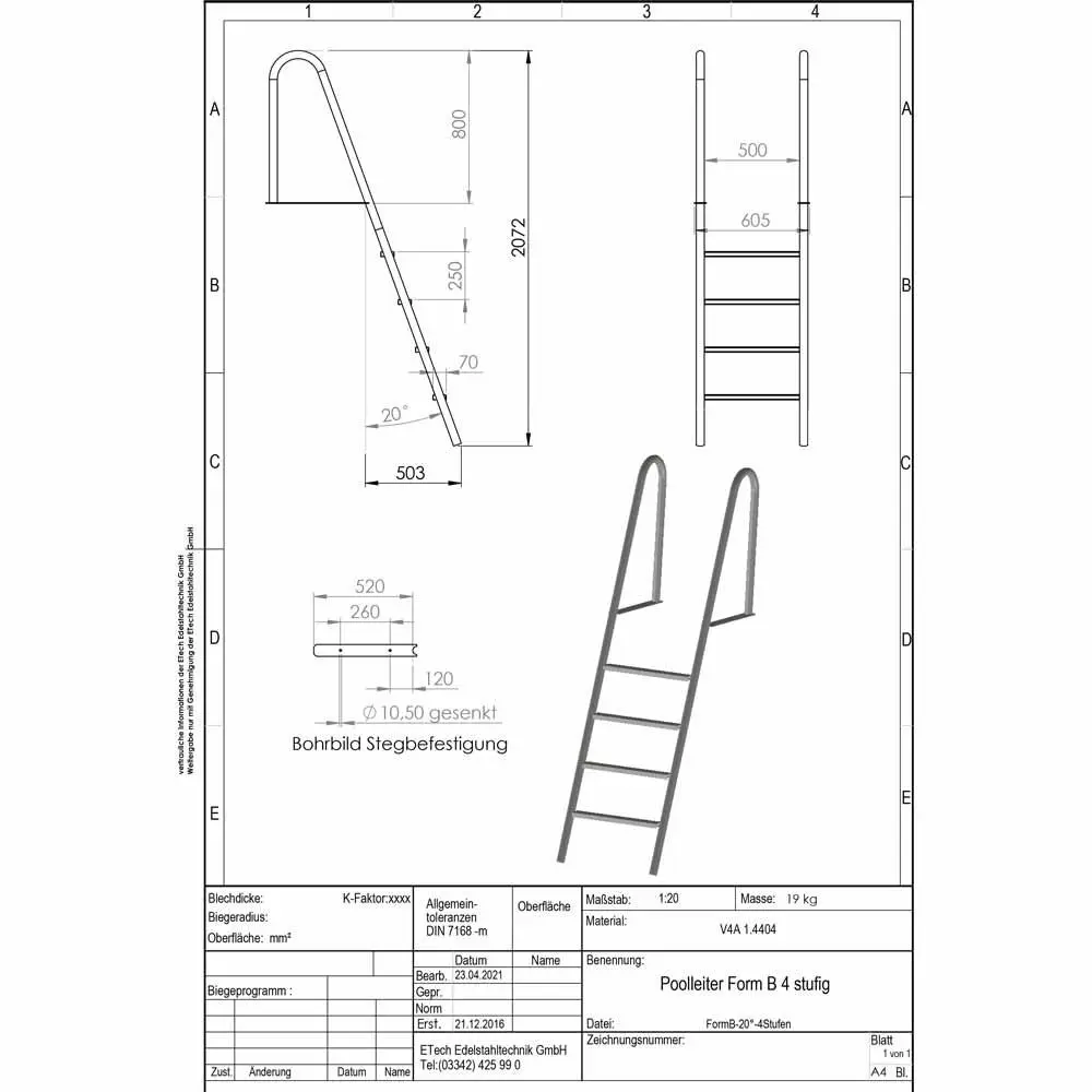 Poolleiter-B4-technische Daten