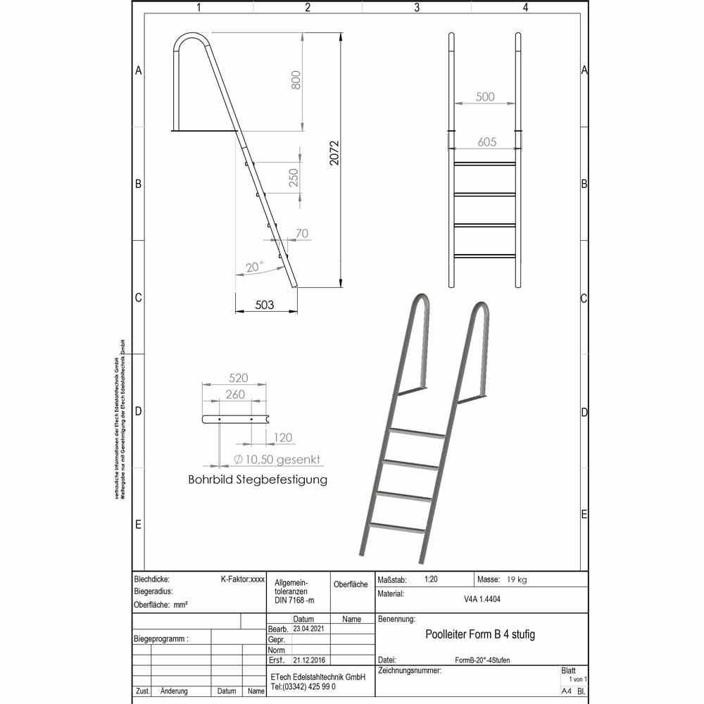 Poolleiter-B4-technische Daten