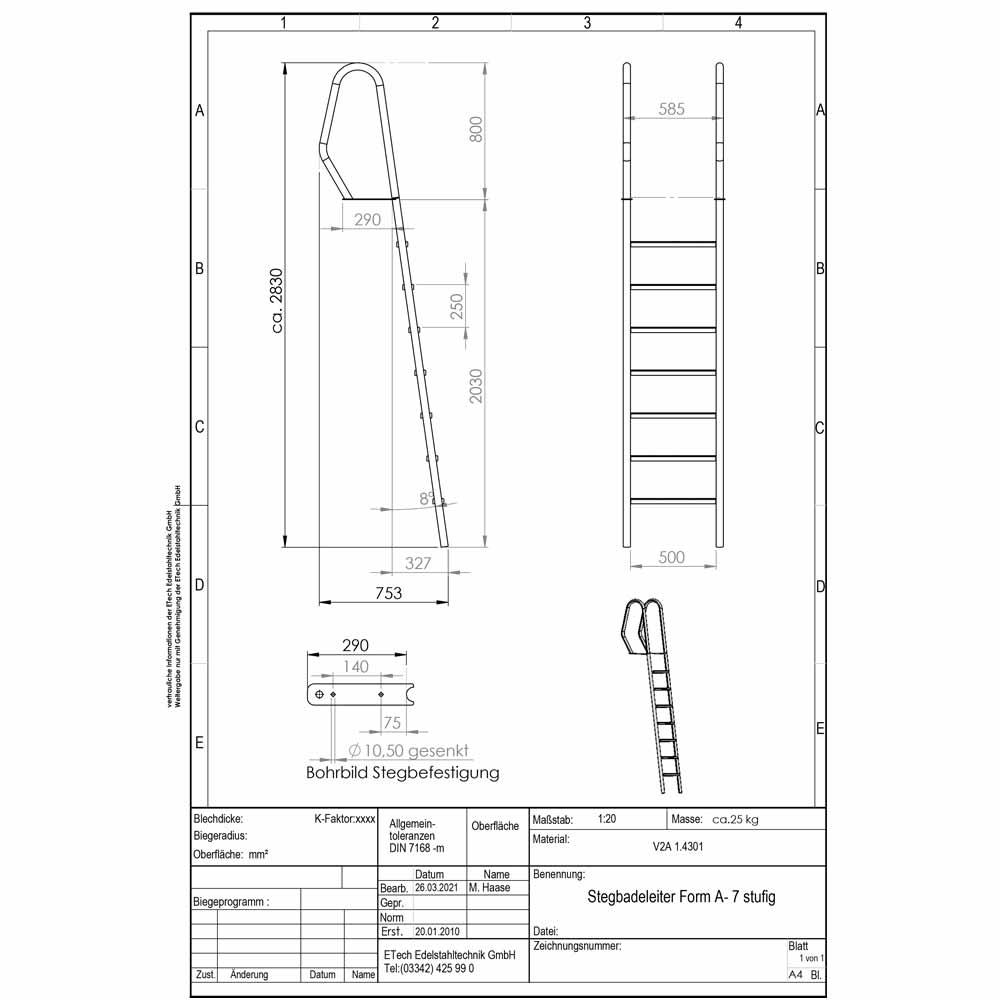 Datenblatt-Stegleiter Form A, 7-stufig