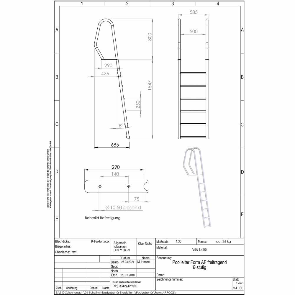 Poolleiter-AF6-technische Daten