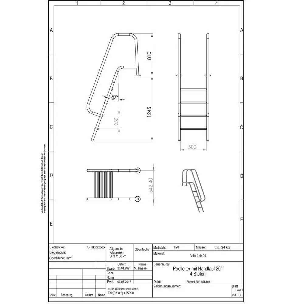 Poolleiter-H4-technische Daten