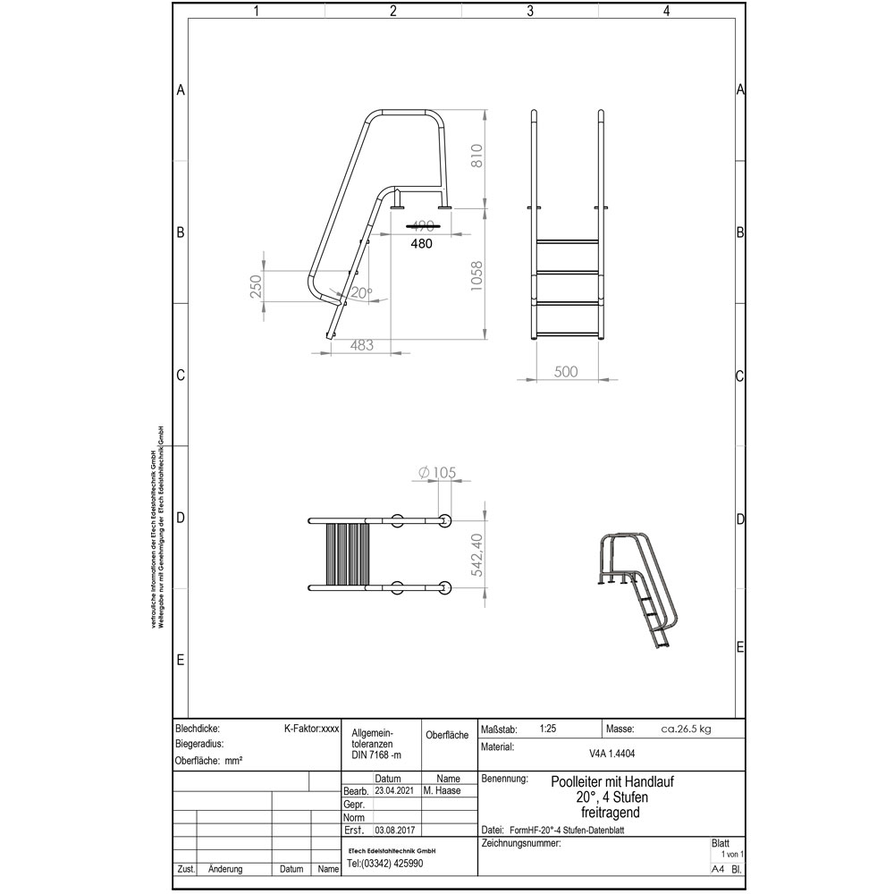 Poolleiter Form H