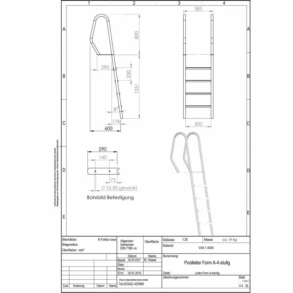 Poolleiter-A-technische Daten