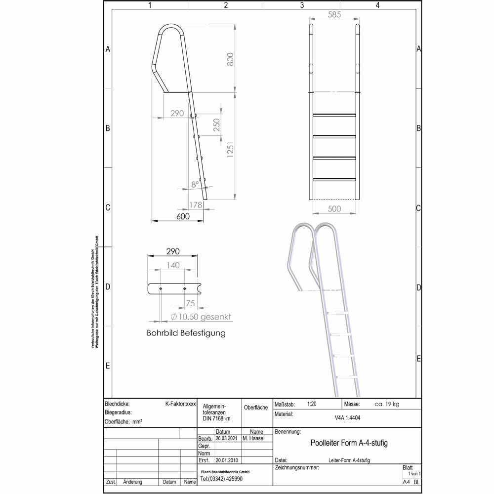 Poolleiter-A-technische Daten