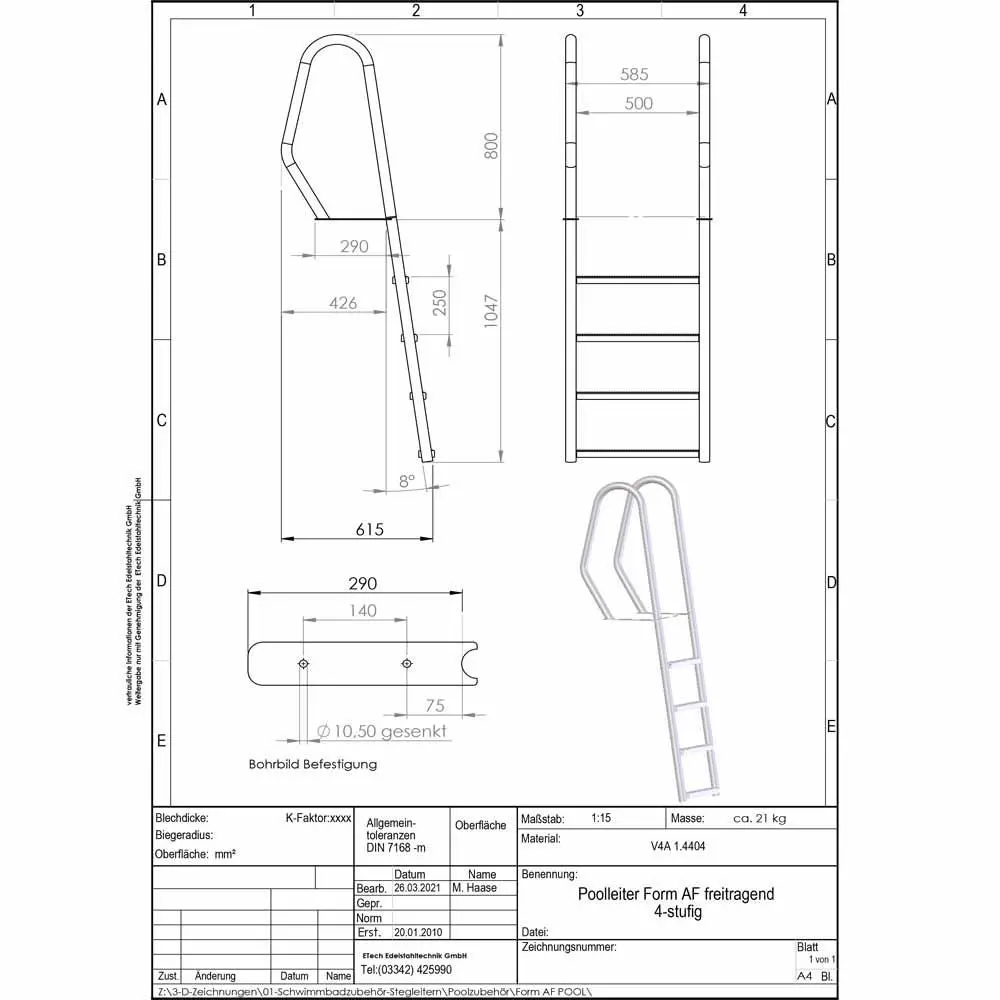 Poolleiter-AF4-technische Daten