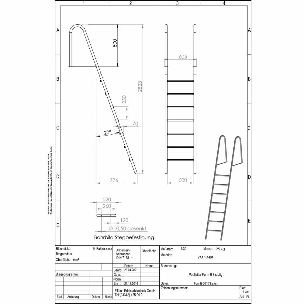 Poolleiter-B7-technische Daten