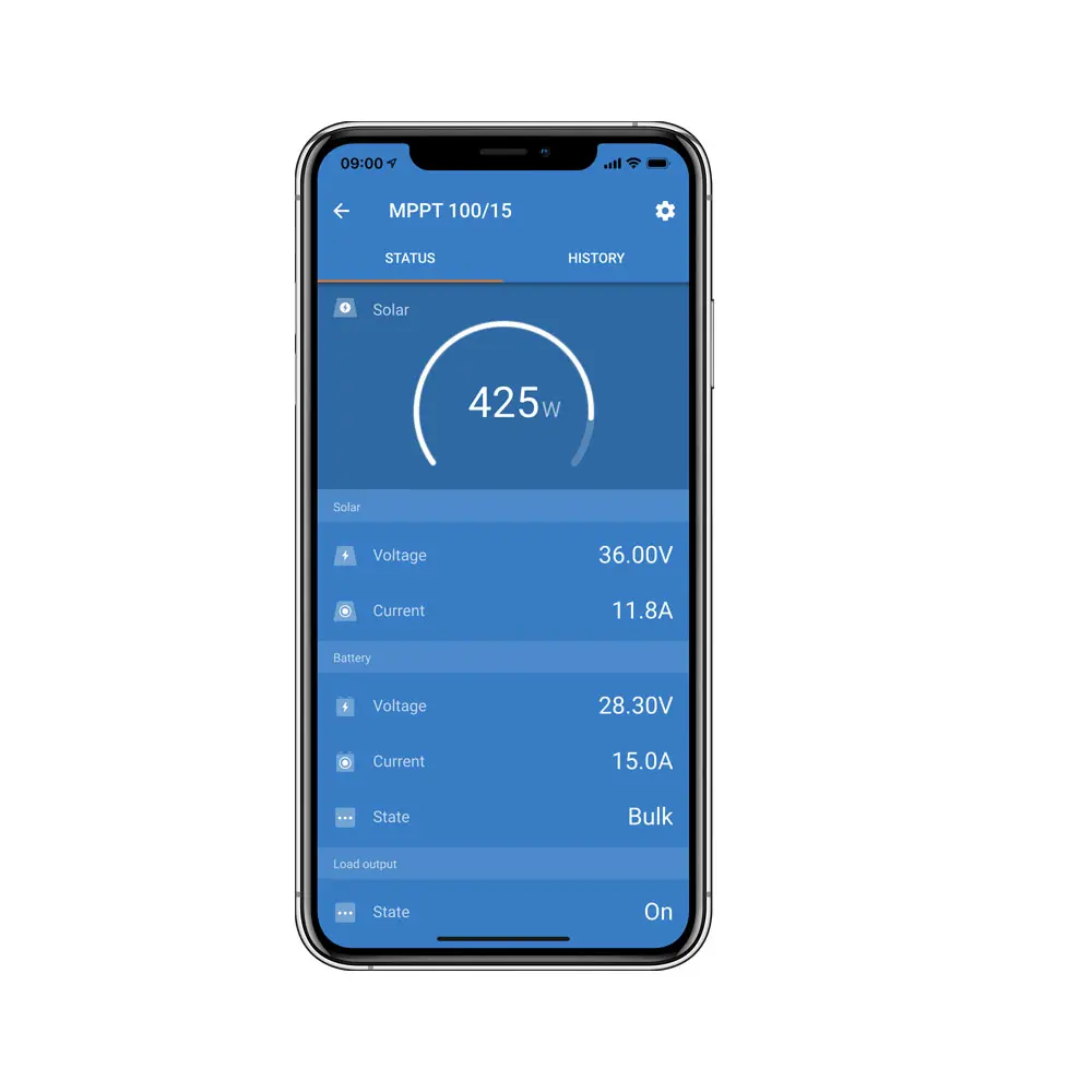 Victron Laderegler SmartSolar MPPT App-Status