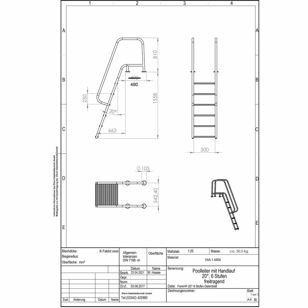 Poolleiter-HF-technische Daten