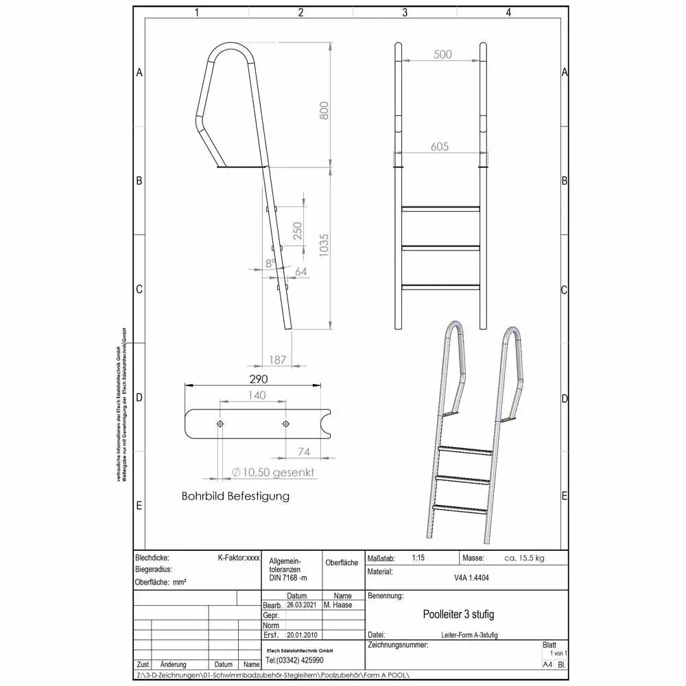 Poolleiter-A3-technische Daten